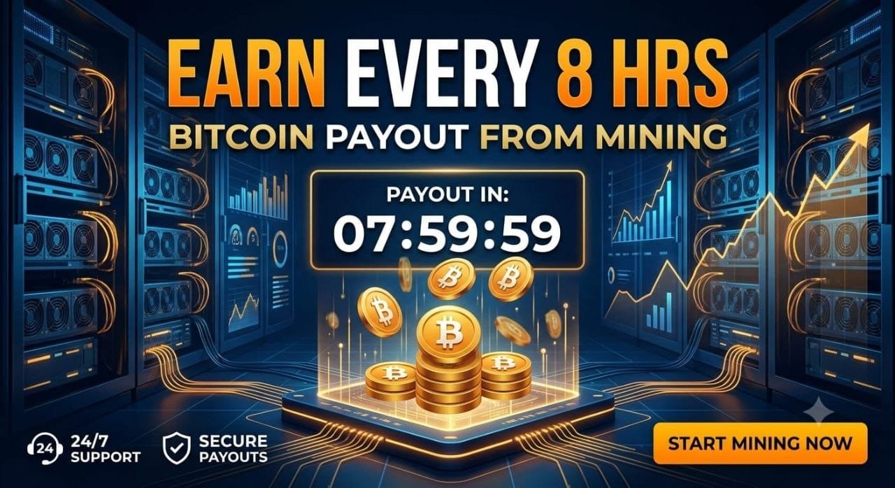 Bitcoin Mining – Every 8 hrs Payout in BTC